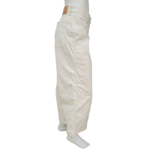 LEVIS Mile High Wide Leg, Crop Pant Button Fly, Off White, Stretch, Womens 32 - Picture 4 of 9
